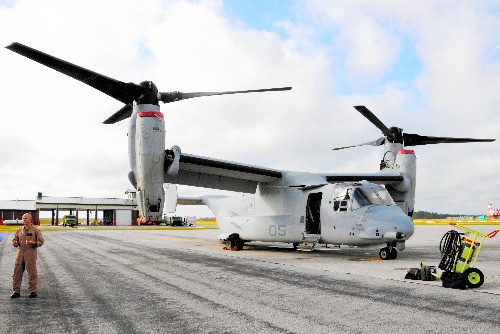 美军普天间新运输机鱼鹰MV22将暂时降落本州境内