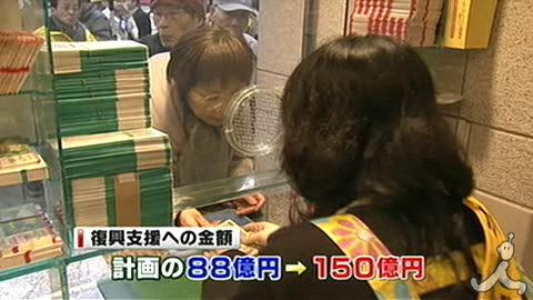 日本地震复兴彩票营业额达1102亿日元 150亿将捐灾区