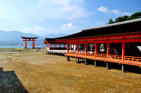 海中的严岛神社越夜越美丽