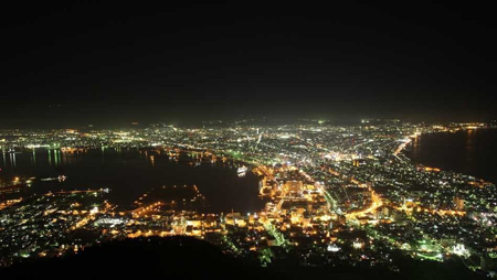 函馆山上俯瞰美妙夜景
