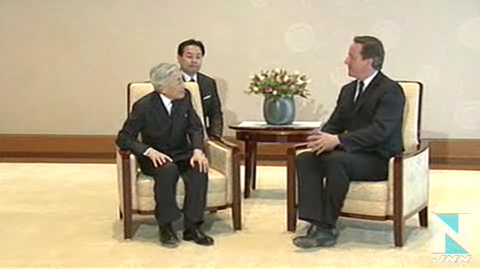 日本天皇心脏手术后正式复职接见英国首相卡梅伦