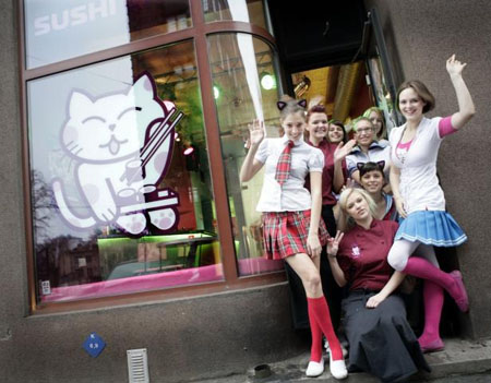 猫耳超越国界 爱沙尼亚出现猫耳女仆寿司屋