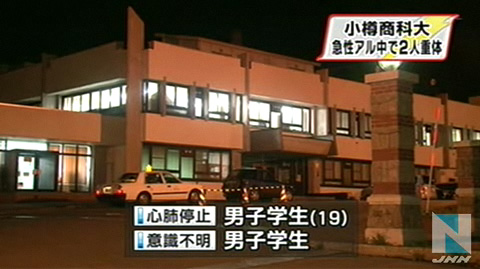 北海道小樽商科大学聚会9人酒精中毒一死一昏