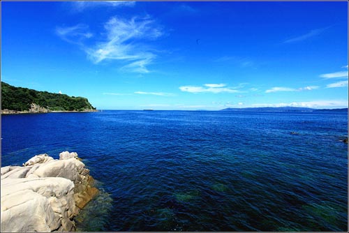 长崎伊王岛恬静的海