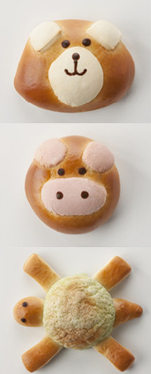日本人气面包房推出三款可爱动物形面包