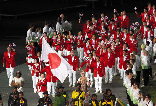 伦敦奥运会开幕 日本代表团第95位入场