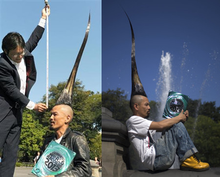 日本设计师创“世界最高莫西干头”纪录
