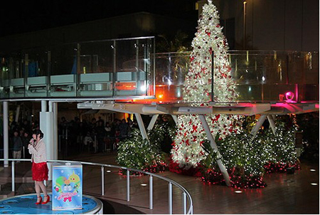 日本SKE成员高柳明音为池袋水族馆圣诞树亮灯