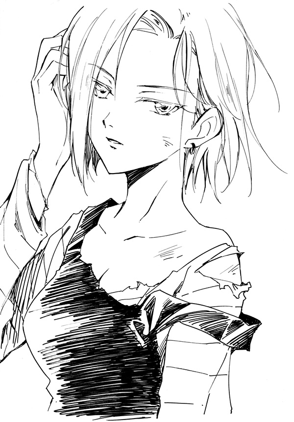 有爱的手绘《龙珠》美女图