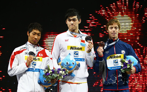 男子400米自由泳孙杨夺冠 日本小将获银牌