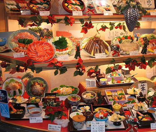 日本餐馆流行用美食模型 引人开胃