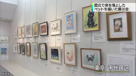 东日本大地震遇难宠物画展东京开幕 追忆逝去的小生命
