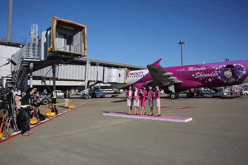 篠田麻里子圆空姐梦 助力桃子航空新航线首飞