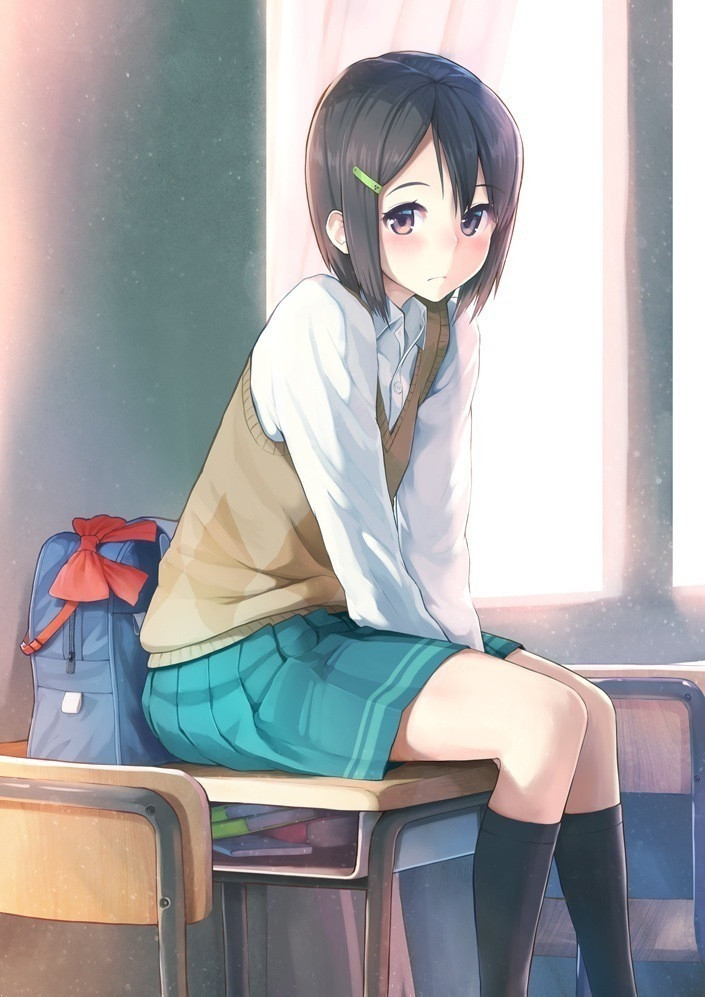 二次元的迷你裙美少女