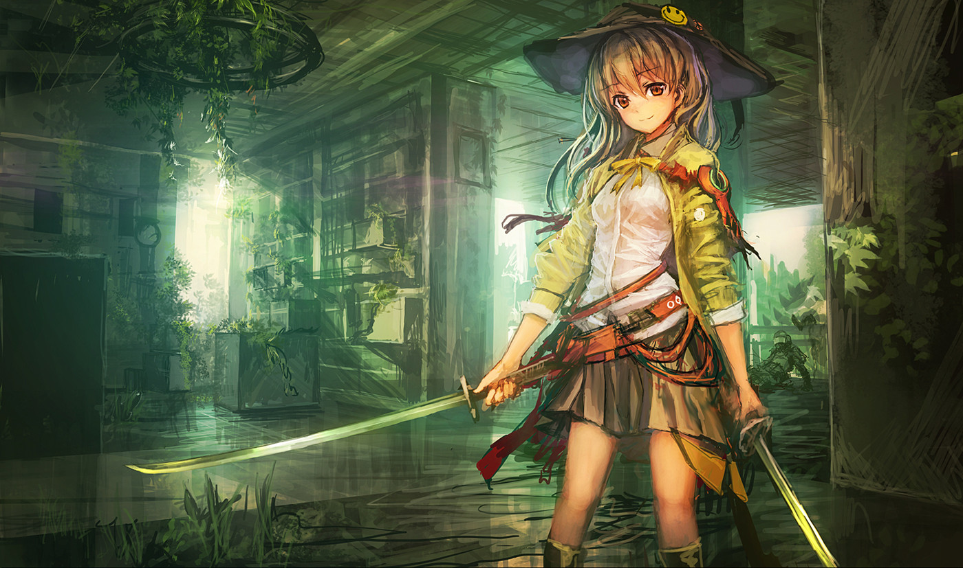 二次元的迷你裙美少女