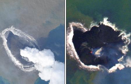 日本小笠原群岛附近新火山岛面积扩2.5倍