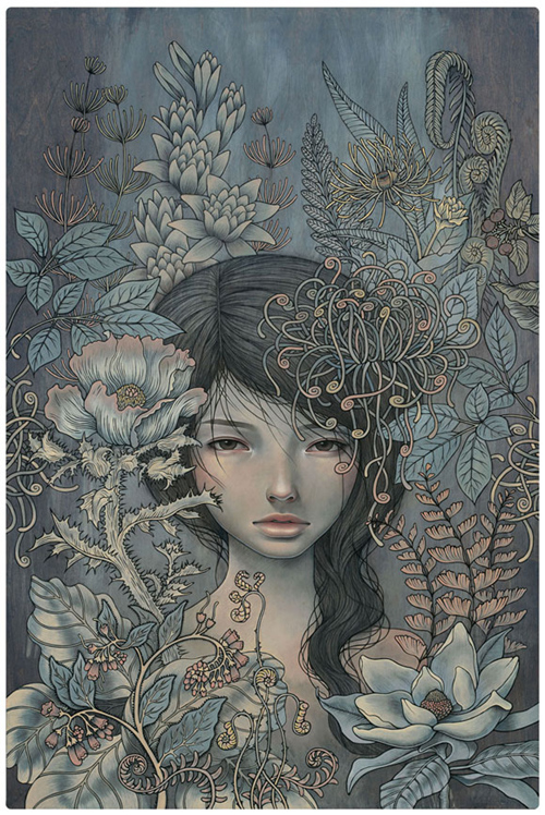 奥黛丽川崎作品欣赏 木板上永生的少女
