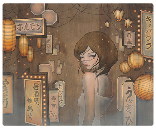 奥黛丽川崎作品欣赏 木板上永生的少女