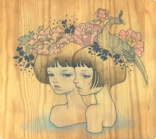 奥黛丽川崎作品欣赏 木板上永生的少女