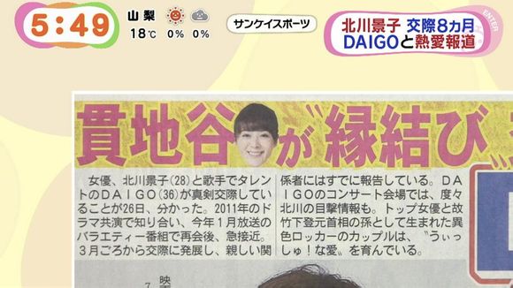 北川景子与DAIGO被曝陷热恋 已秘密交往8个月