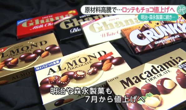 乐天宣布7月起上调巧克力产品价格
