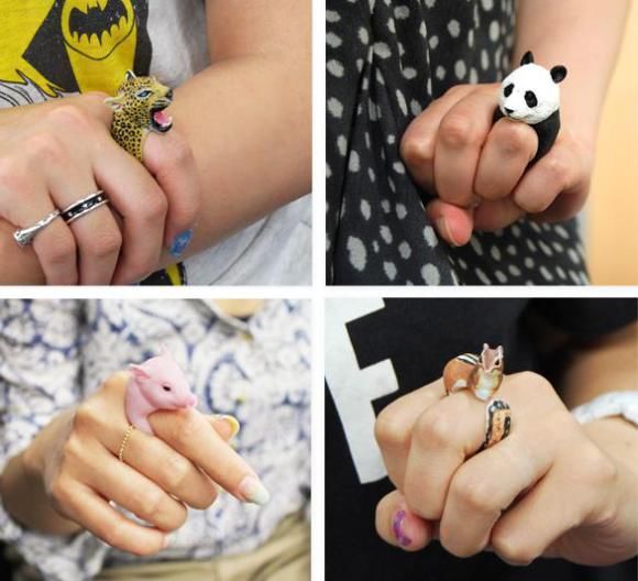 日本艺术家手工制作栩栩如生传神动物戒指