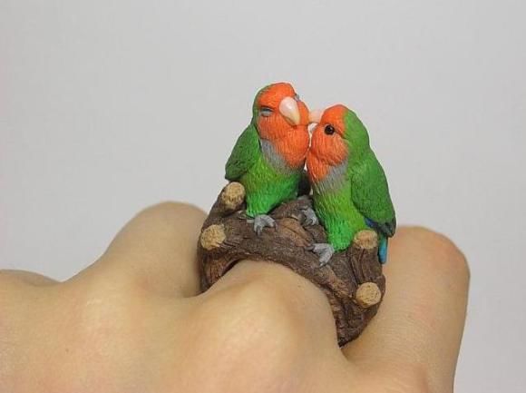 日本艺术家手工制作栩栩如生传神动物戒指