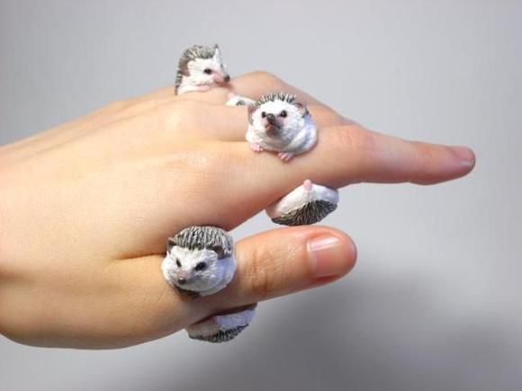 日本艺术家手工制作栩栩如生传神动物戒指