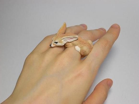 日本艺术家手工制作栩栩如生传神动物戒指