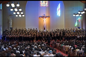 长崎核爆70周年祭  众人高歌“和平之声”