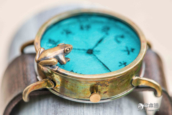 深青绿色窥池蛙手表