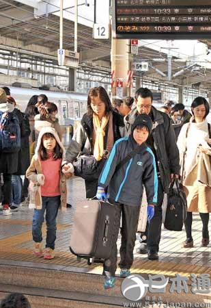 日本各地迎来年初旅客返程最高峰