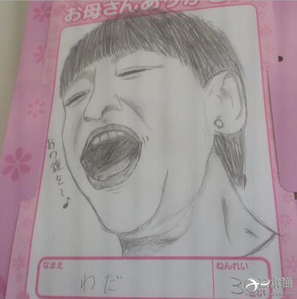 走偏的画风！日本孩子母亲节展示神画技