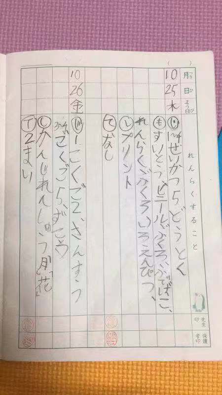 说说日本小学的印章往来