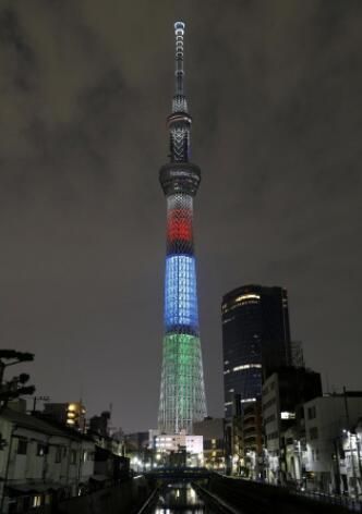 东京残奥会开幕倒计时1周年,日本东京天空树举行灯光演出 东京残奥会开幕倒计时1周年,日本东京天空树举行灯光演出