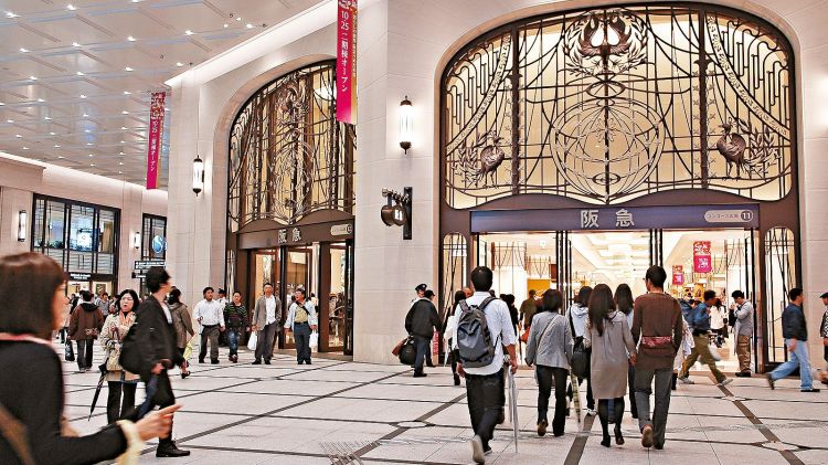 日本大阪地区8月份百货店营收增长3.9%