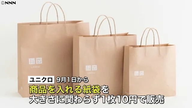 日本优衣库与GU购物纸袋9月起收费，日本网友意见大