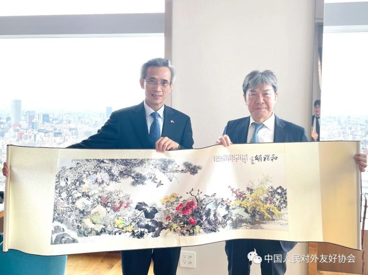 林松添会长与日本自治体国际化协会理事长冈本保餐叙 林松添会长与日本自治体国际化协会理事长冈本保餐叙