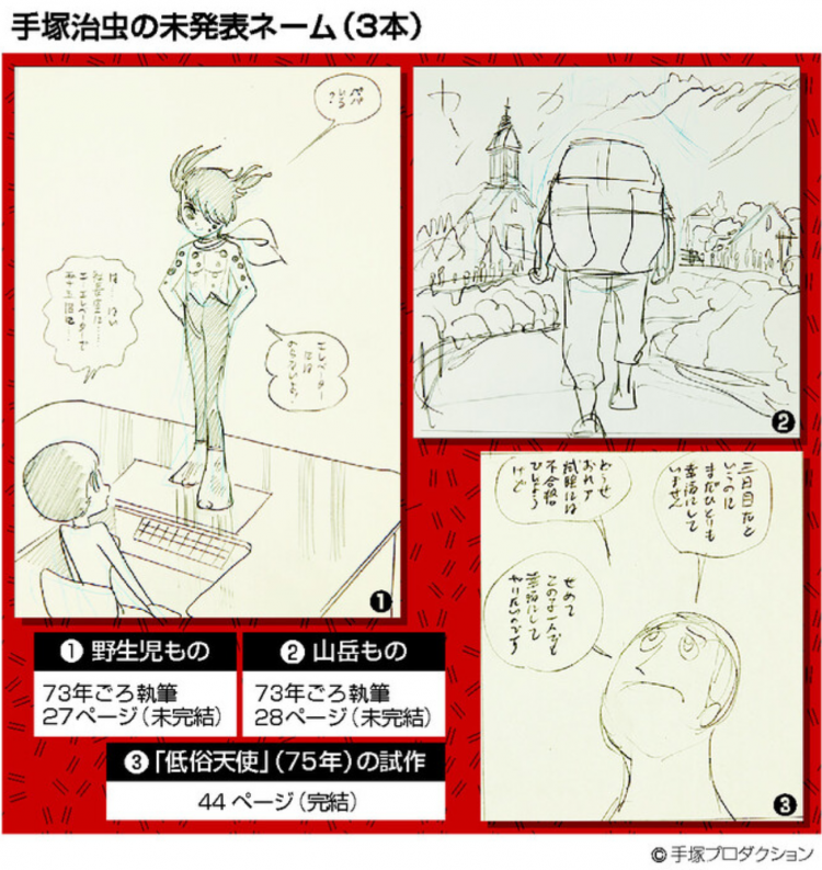 手冢治虫三部未发表漫画原稿被发现 手冢制作公司称