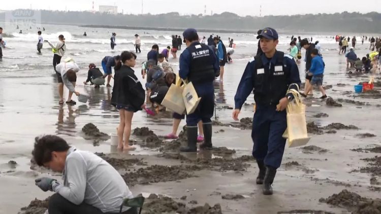 日本网友破防了！中国女子在海滩徒手偷挖3公斤蛤蜊，当场被抓认罪