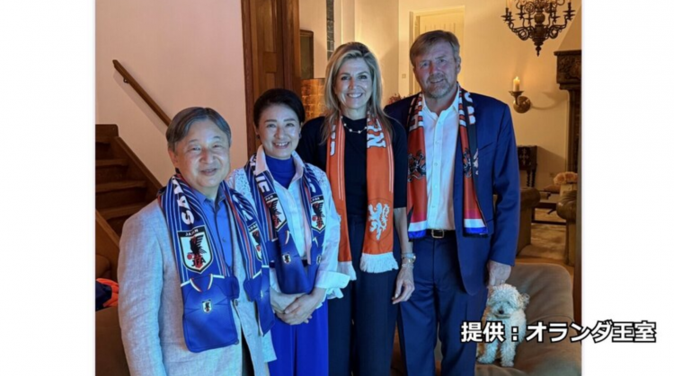 日本天皇夫妇与荷兰国王夫妇共赏日荷世界杯大战